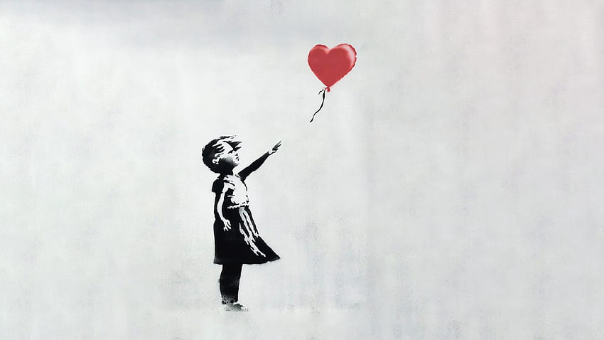 'Garota com Balão' de Banksy [2560 x 1440]: papel de parede HD