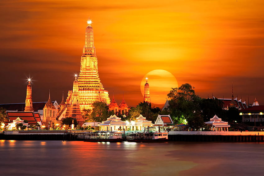 Wat Arun Bangkok Tajlandia Tapeta HD