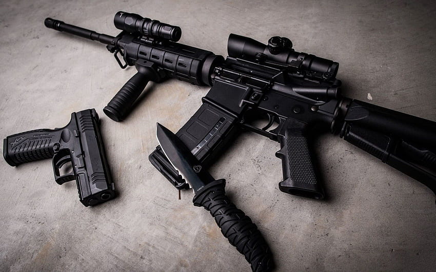 Pistolety AK47, gangsterzy z bronią Tapeta HD