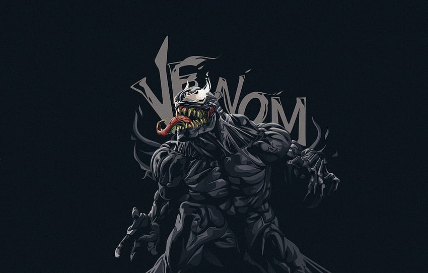 Venom, minimal, dark, art HD wallpaper