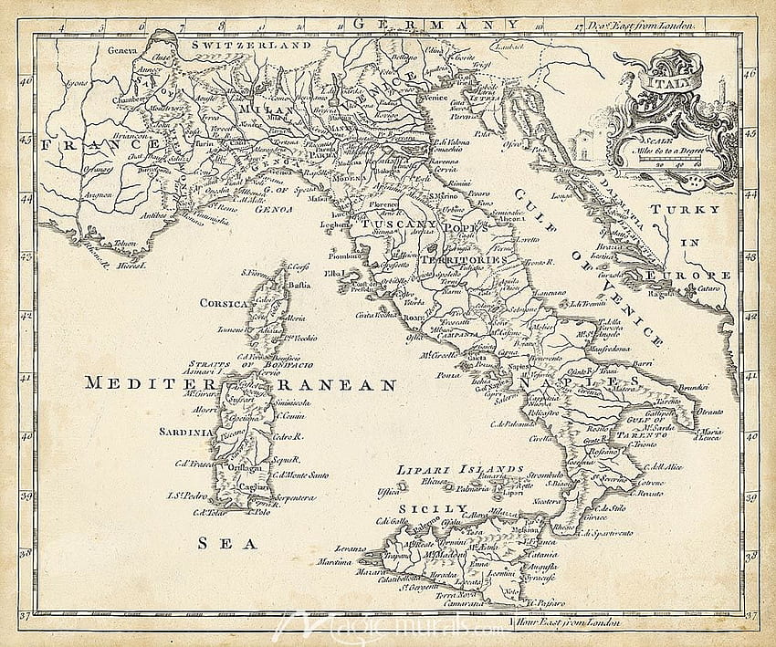 Map of Italy Wall Mural HD wallpaper