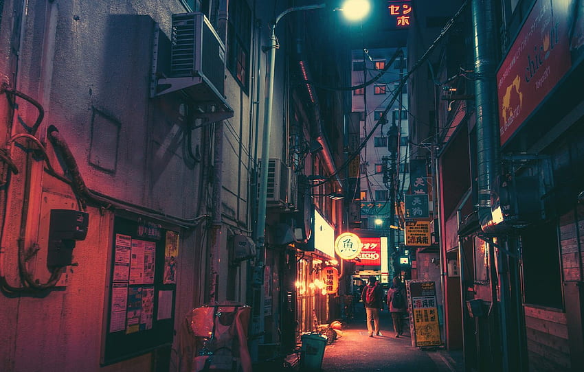 Night, The city, Neon, People, Light, Tokyo, Lights, Tokyo, Lane, Signs ...