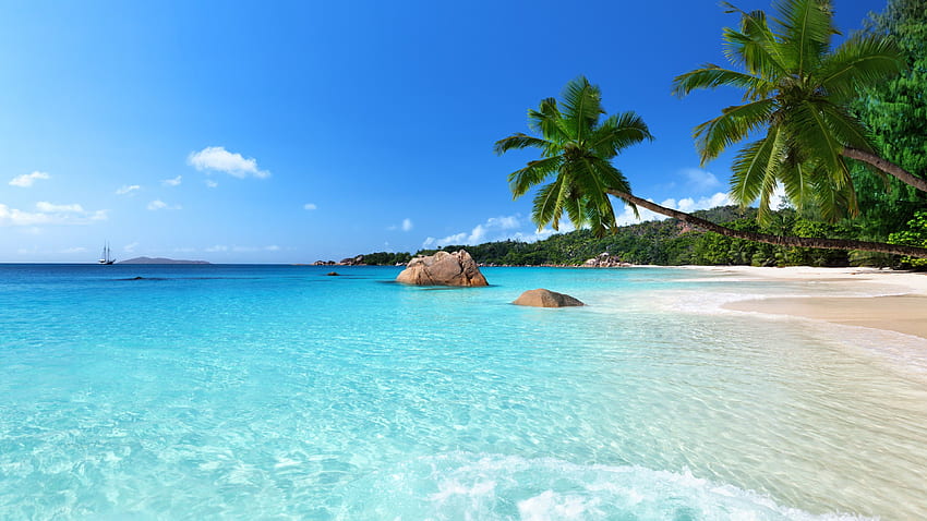 Anse Lazio, Praslin Island, Seychelles, Best beaches HD wallpaper