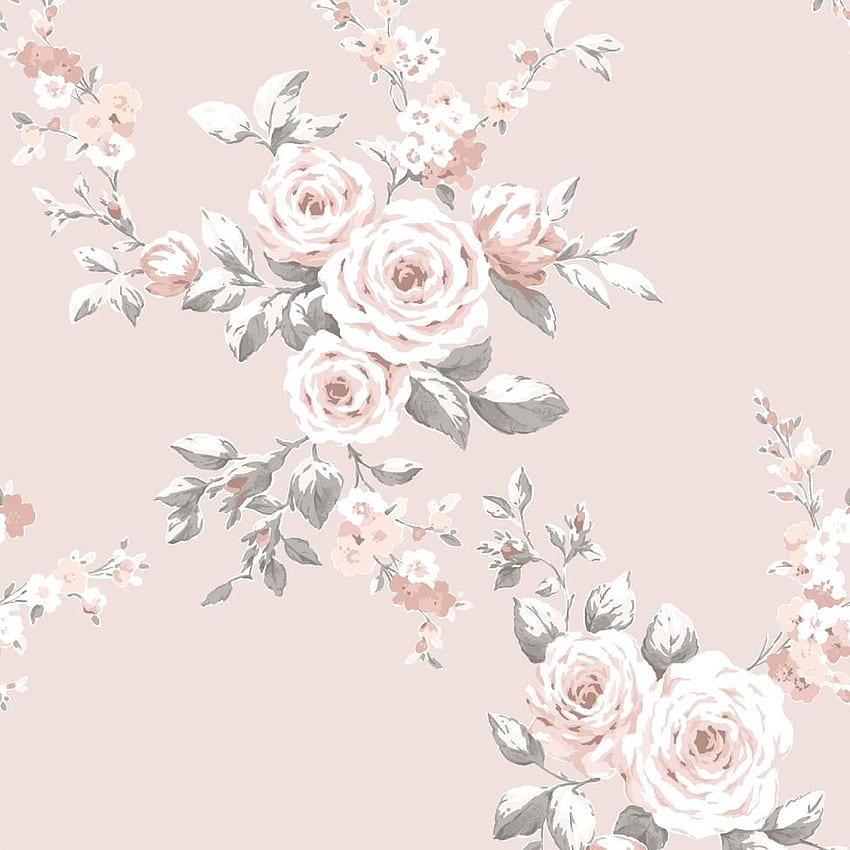Catherine Lansfield Canterbury Blush Pink Floral 165504 HD phone wallpaper
