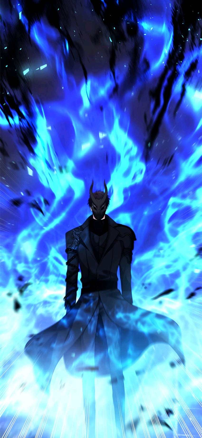 Second Life Ranker, blue, anime boy, mask HD phone wallpaper