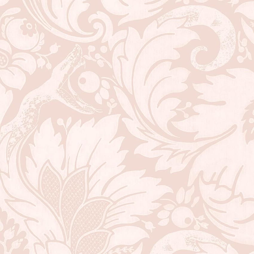 Fearless Serpent Damask Blush Pink By Woodchip & Magnolia HD phone wallpaper