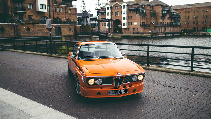 BMW 3.0 CSL mobil Jerman mobil oranye mobil klasik Wallpaper HD