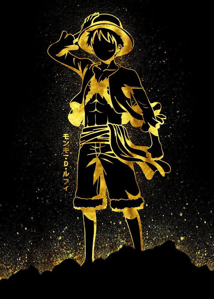 Impresión de póster de Luffy dorado de Saufa Haqqi. Displate en 2020. Manga anime one piece, One piece iphone, One piece manga y One Piece Art fondo de pantalla del teléfono