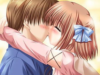 AnimeKiss, afternoon, kiss, anime, HD wallpaper