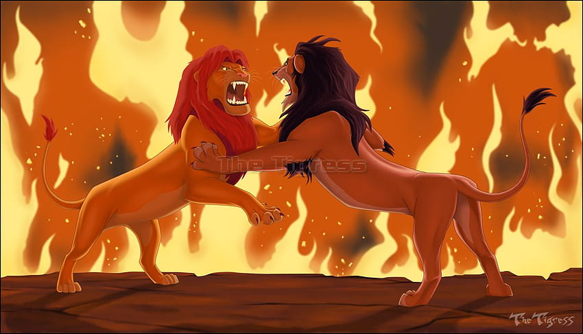lion king Simba vs Scar postcard lion king Simba vs HD wallpaper