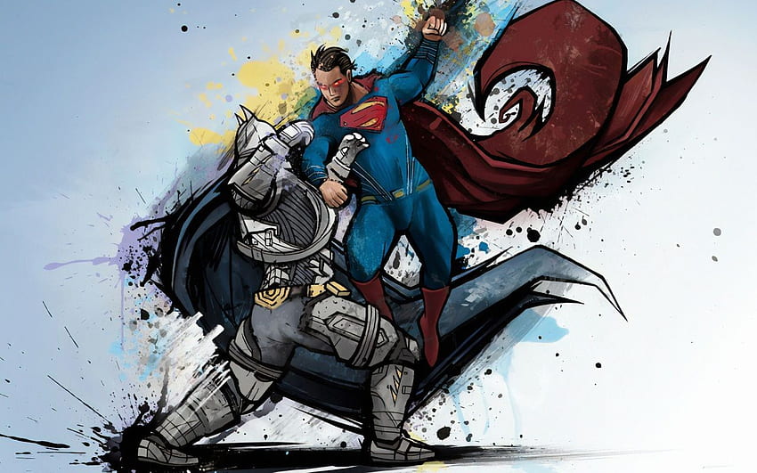 Batman Superman Sketch Art , Batman , Digitale Kunst , , Superhelden , Superman, Batman-Zeichnung HD-Hintergrundbild