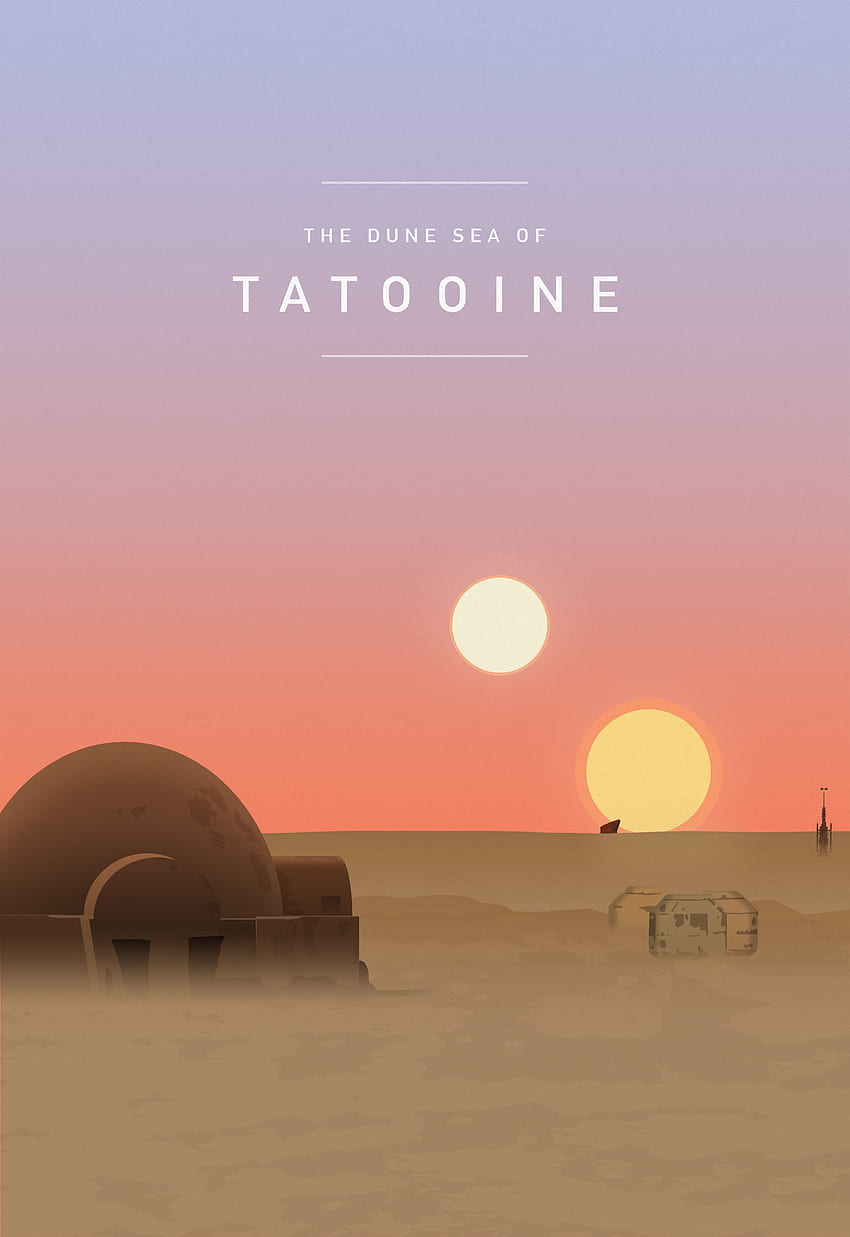 ANH Tatooine Tramonto. Poster di viaggio di Star Wars, Guerre stellari Sfondo del telefono HD