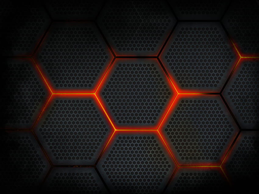 Sechseckig . Sechseckig, orangefarbenes Sechseck HD-Hintergrundbild