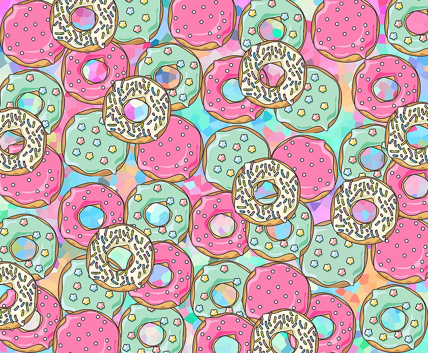 패턴, 여러 가지 빛깔의, 가지각색의, 결, 텍스처, 달콤한, 도넛 HD 월페이퍼