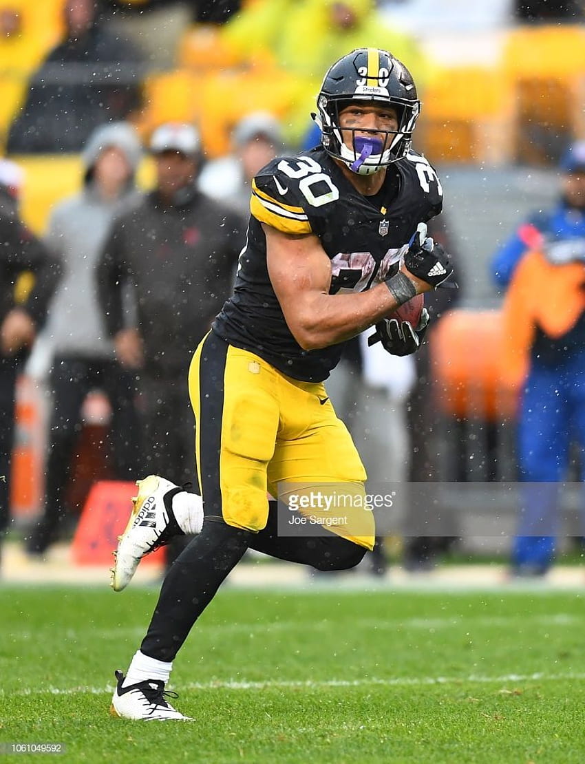 James Conner of the Pittsburgh Steelers in action during the game. Pittsburgh steelers, Pittsburgh steelers football, Steelers HD phone wallpaper