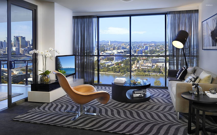 Modern cozy living room - graphy HD wallpaper