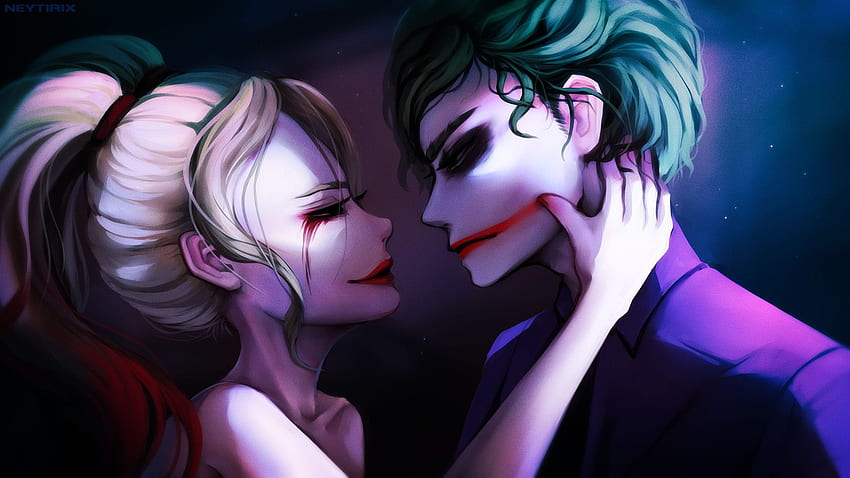 Harley Quinn Joker San Valentín Fantasía iPhone 4, iPhone 4S, Anime Joker fondo de pantalla