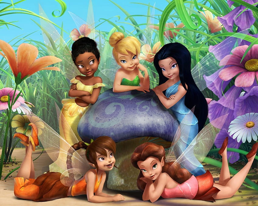 Elenco dei personaggi delle fate Disney Tinker Bell Fawn Rosetta Iridessa e Silvermist Tinkerbell e amici Computer Sfondo HD