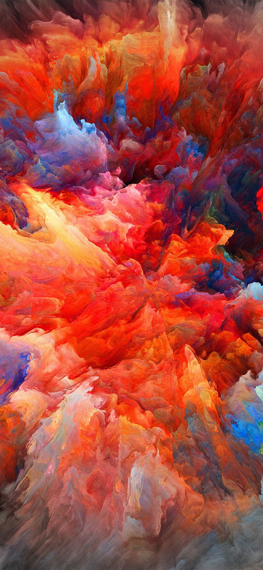 iPhone X . color explosion red paint pattern HD phone wallpaper