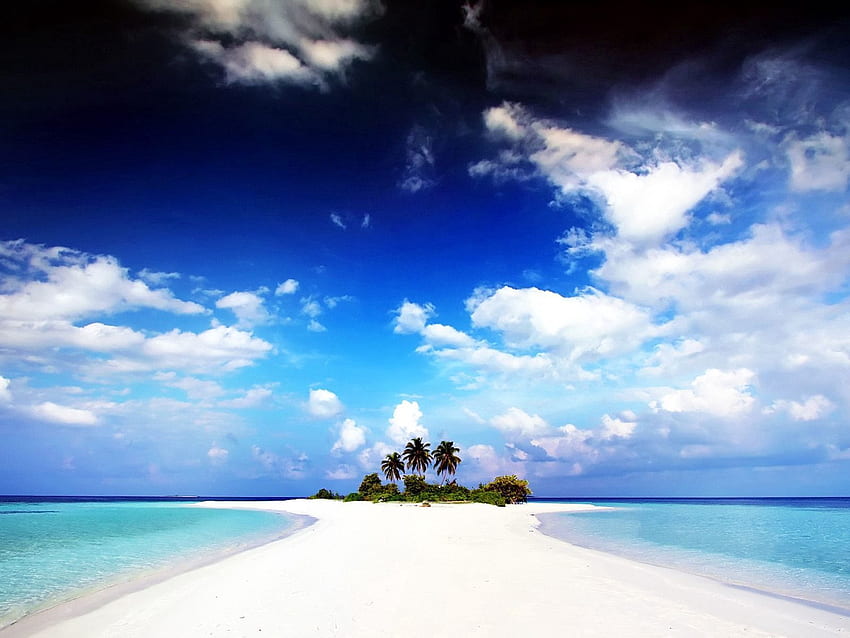 Natur, Wasser, Strand, Sand, Palmen, Land, Insel, Bucht HD-Hintergrundbild