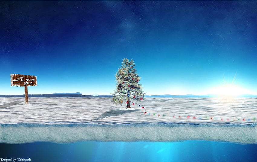 Santa Claus, North pole, Christmas, Christmas Tree HD wallpaper