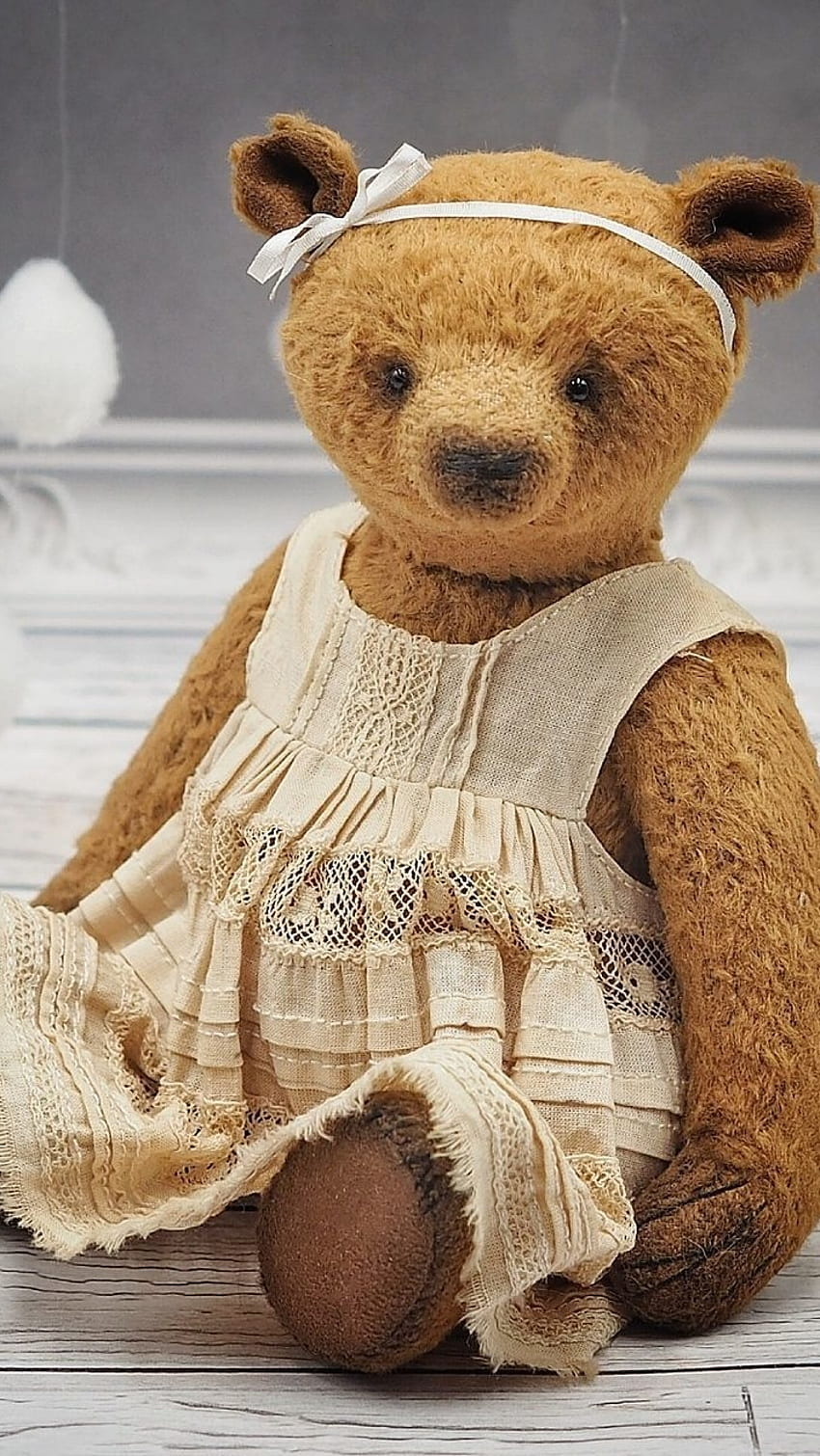 Teddy Bear Ke, Cute Frock, candle background HD phone wallpaper