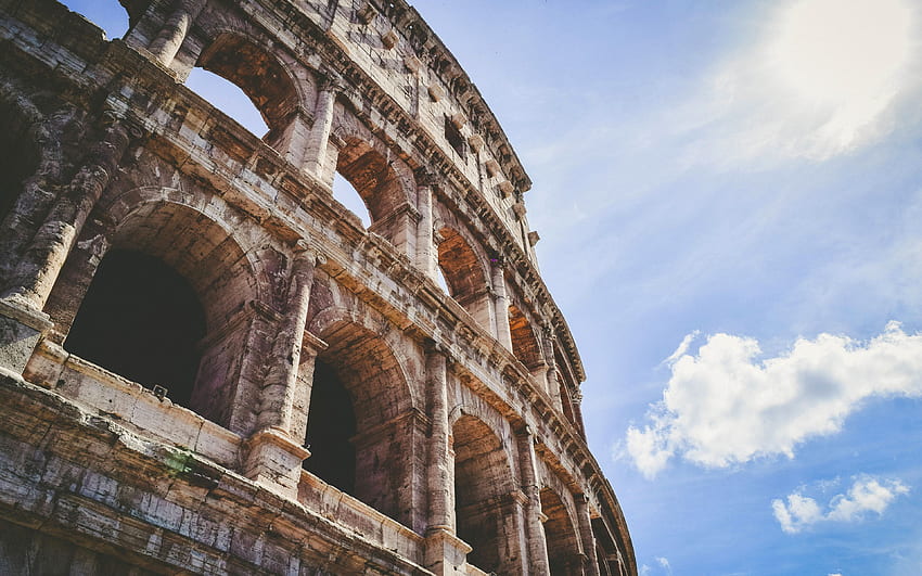 Coliseo, ruinas, teatro, monumentos italianos, Europa, arena de gladiadores, Roma, Italia con resolución . Alta calidad fondo de pantalla
