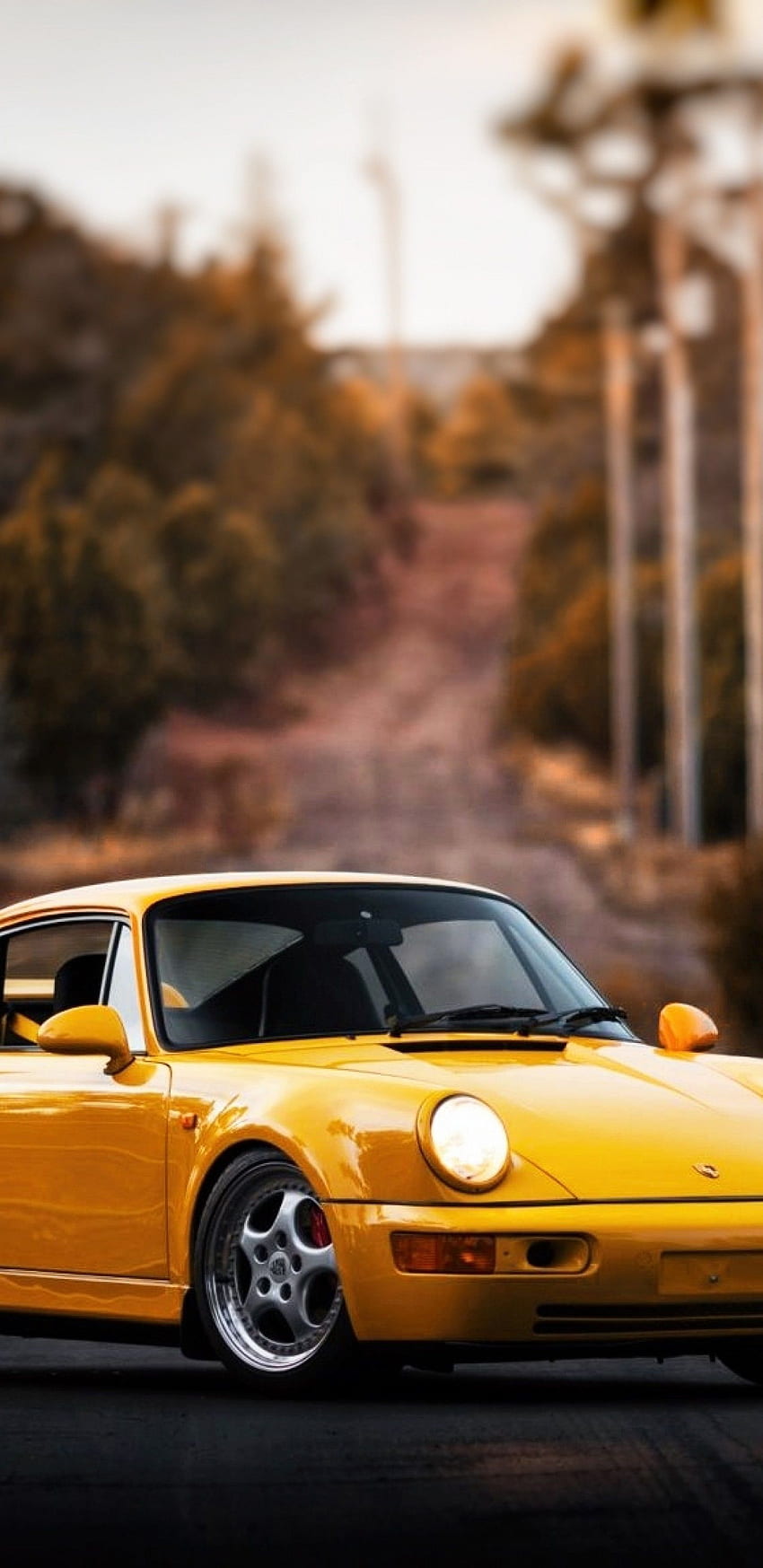 ポルシェ 911、黄色, スーパーカー、側面図、ポルシェ 930 HD電話の壁紙