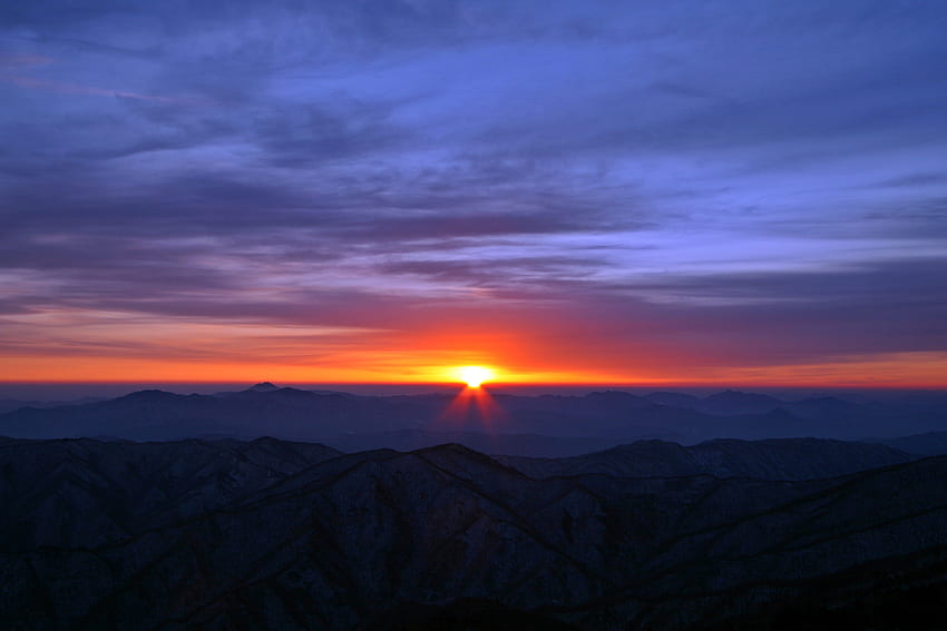 Nature, Sky, Mountains, Dawn, Horizon, Sunrise, Rise HD wallpaper