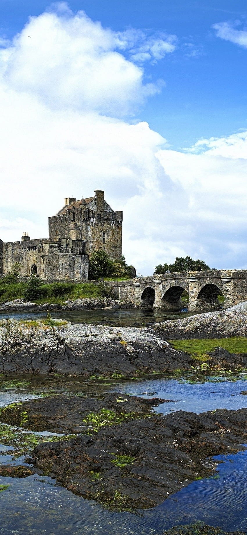Zamek Eilean Donan, most, Szkocja Tapeta na telefon HD