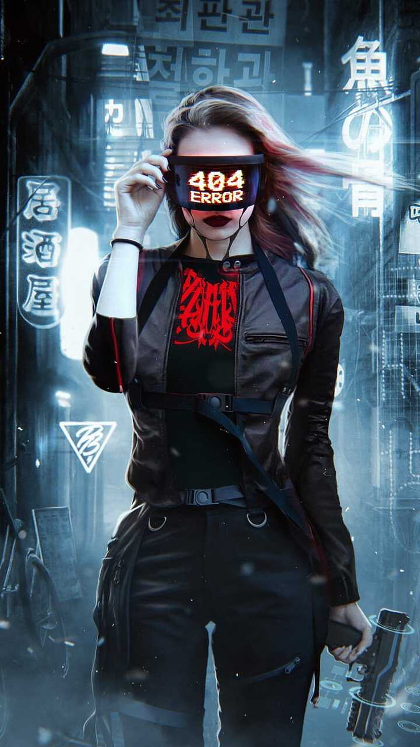 Errore Cyberpuk Girl (), Errore 404 Sfondo del telefono HD