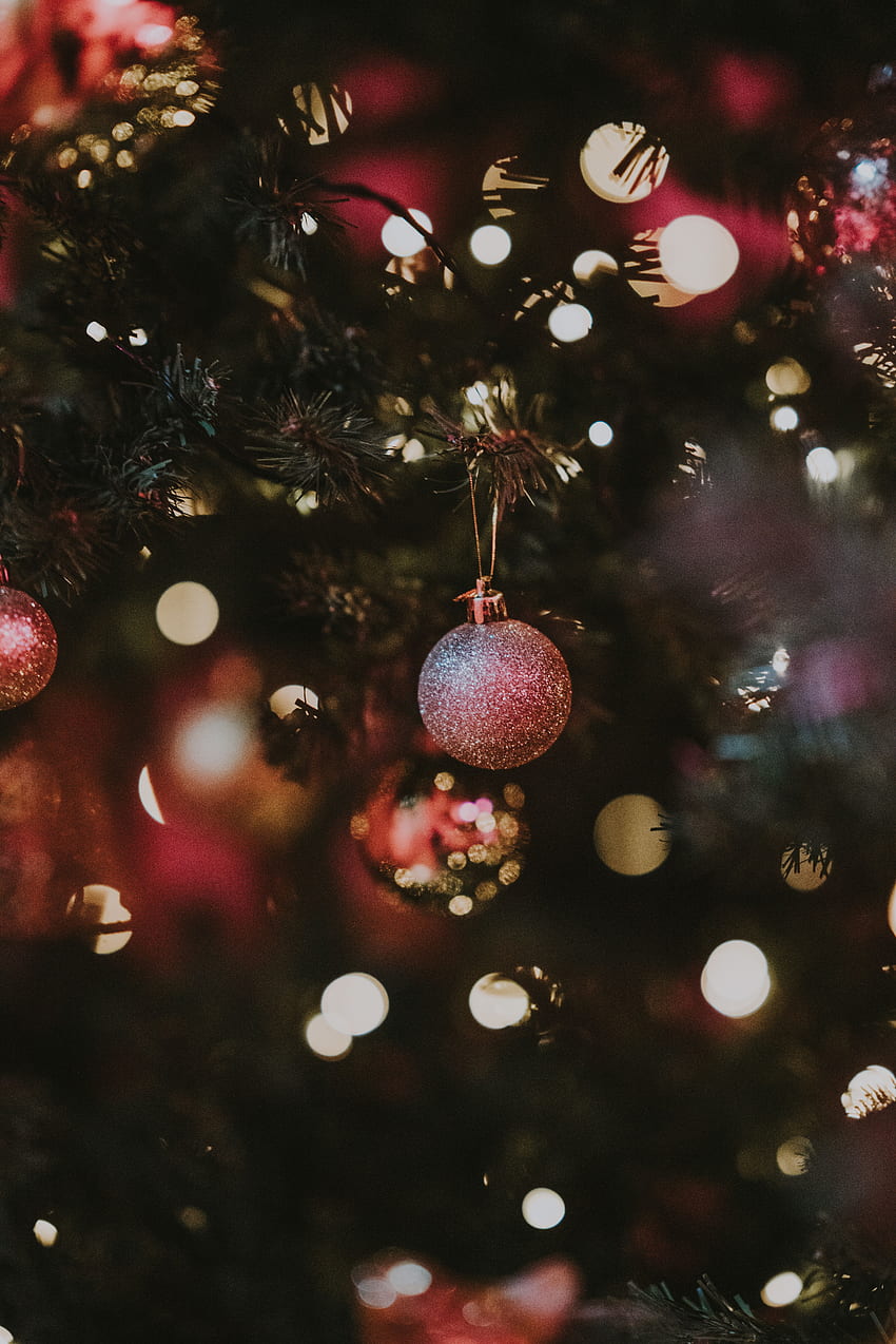 Holidays, New Year, Glare, Christmas, Decoration, Christmas Tree Toy, Bokeh, Boquet HD phone wallpaper