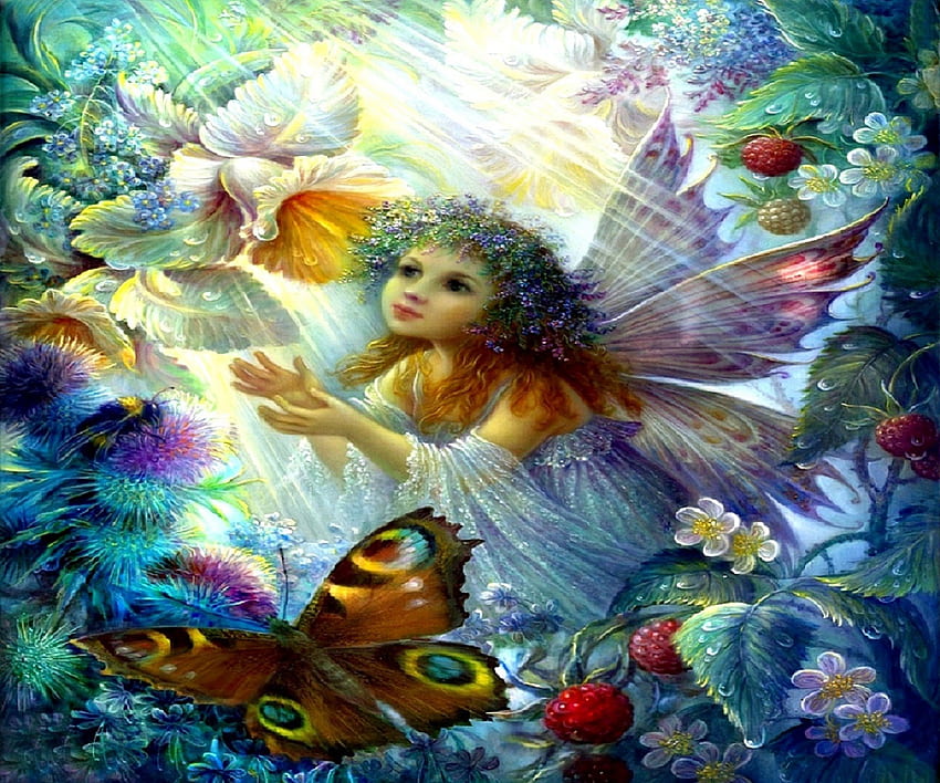 ~Flower of Fairy~, kolory, piękne dziewczyny, sztuka cyfrowa, kwiat wróżki, rysunki, projekty motyli, skrzydła, model, oświetlenie, dziwne rzeczy, które ludzie noszą, y, owoce, gotowe kreatywne, liście, fantasy, fajne, dziewczyny , kwiaty, wróżki, Boże Narodzenie i nowy rok, kobiety, śliczny Tapeta HD