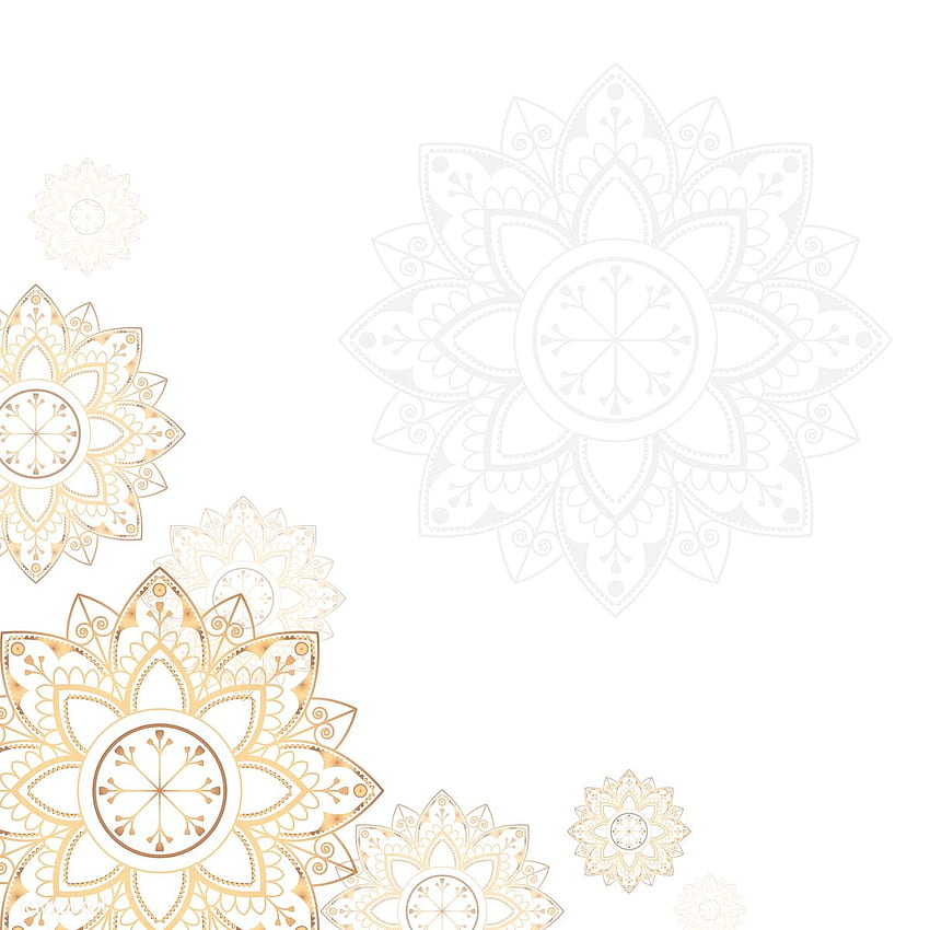 Premium-Vektor des goldenen Mandalas auf weißem Hintergrund, Vektor 555673. Eid-Kartendesigns, Eid, Mandala-Hintergrund, islamisches Weiß HD-Handy-Hintergrundbild