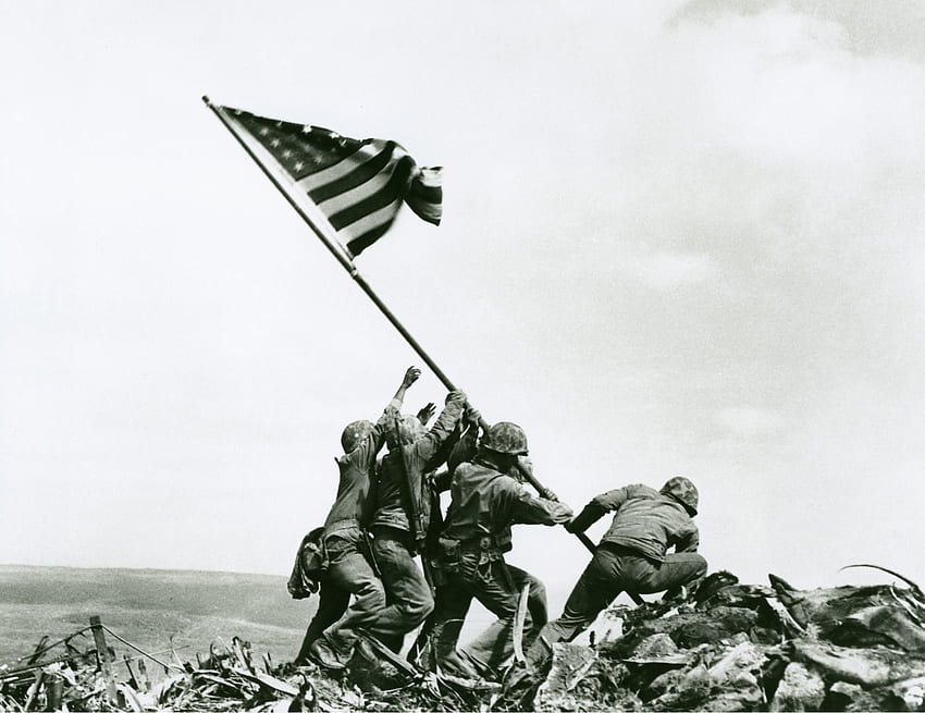 Iwo Jima Flag Raising, Military Flag HD wallpaper