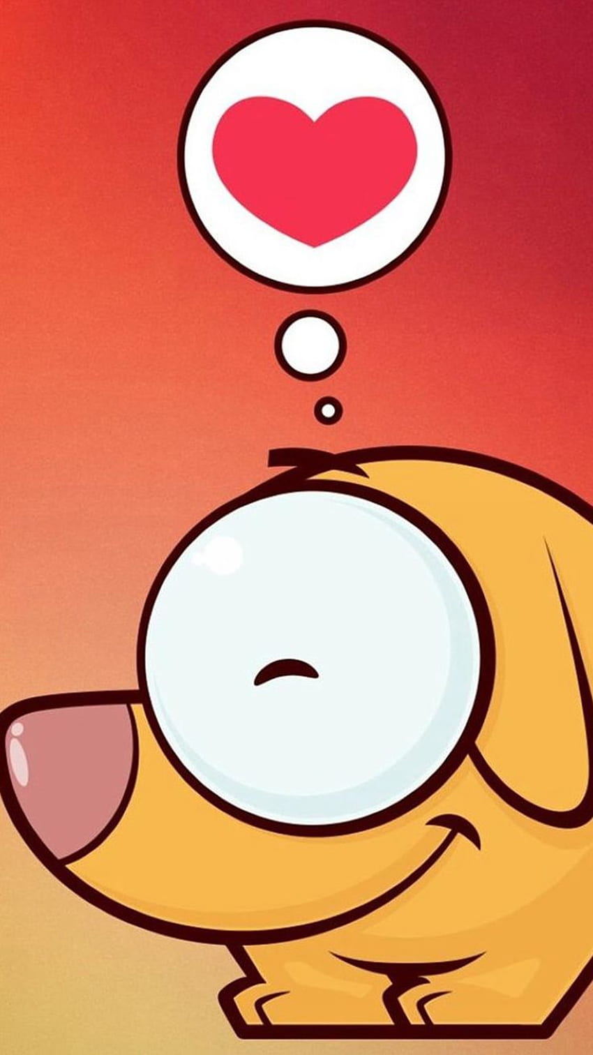 TAP AND GET THE APP! Fun Cartoons Love Ombre Heart Orange HD phone wallpaper  | Pxfuel
