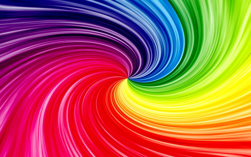 Colorful spirals, Spiral Rainbow HD wallpaper
