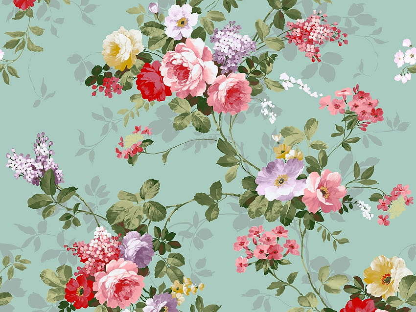 Vintage Flower Design . Background . HD wallpaper