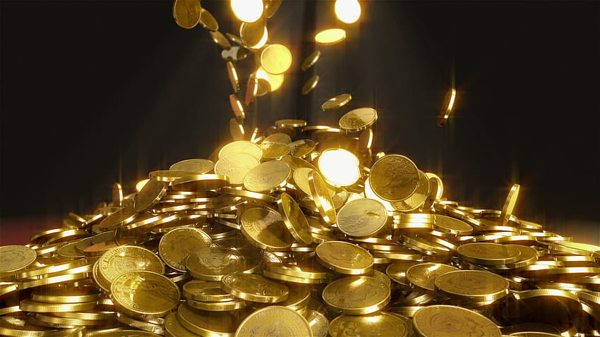 Monete d'oro, lingotti d'oro Sfondo HD