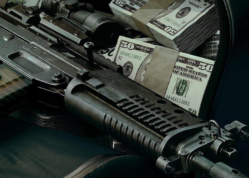 Money and weapons, military, graphy, bullets, ammunition, mission, weapons, cartridges, abstract, camouflage, gun, money HD wallpaper