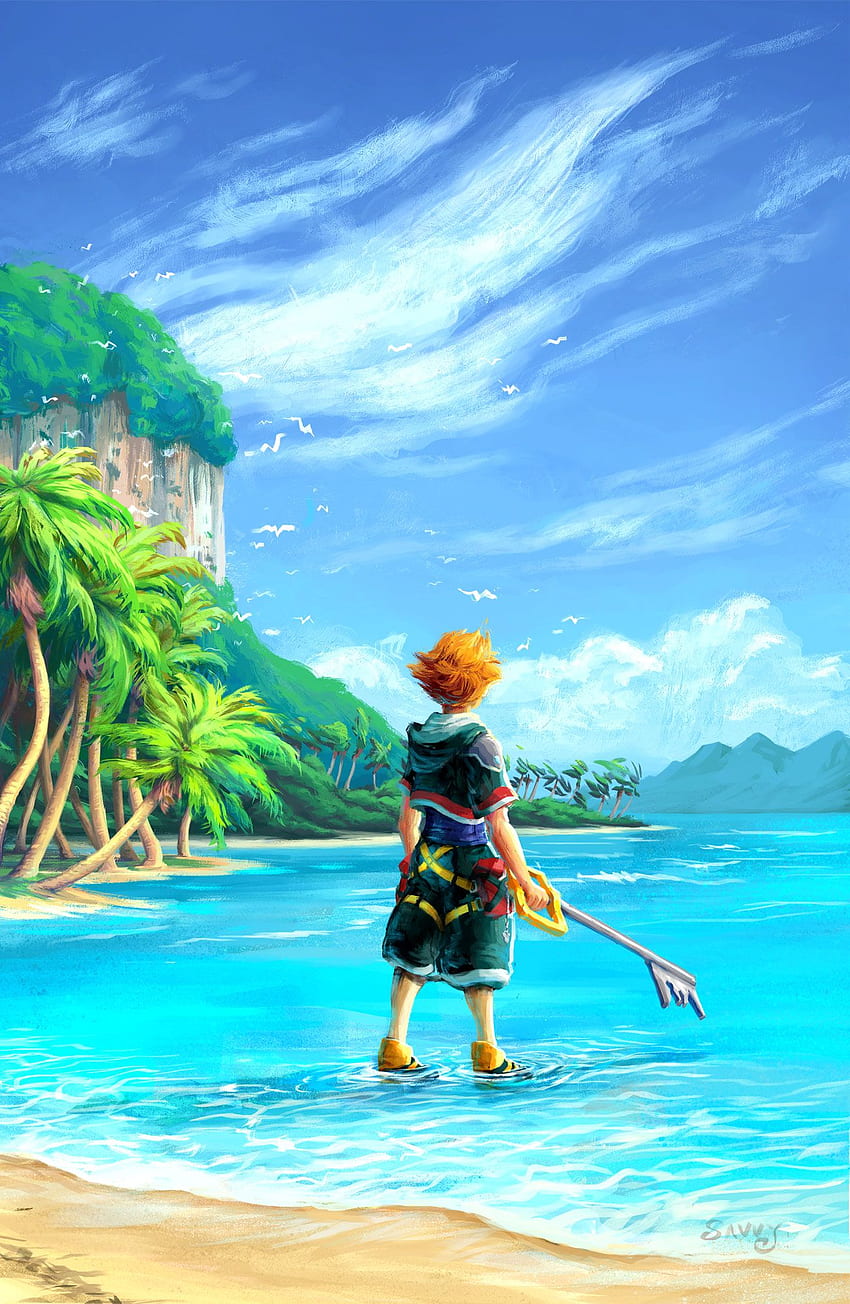 Kingdom Hearts Beach, Heart Beach Sunset HD phone wallpaper