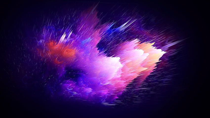 Color Explosion, Particles, Cloud, Color Bomb HD wallpaper