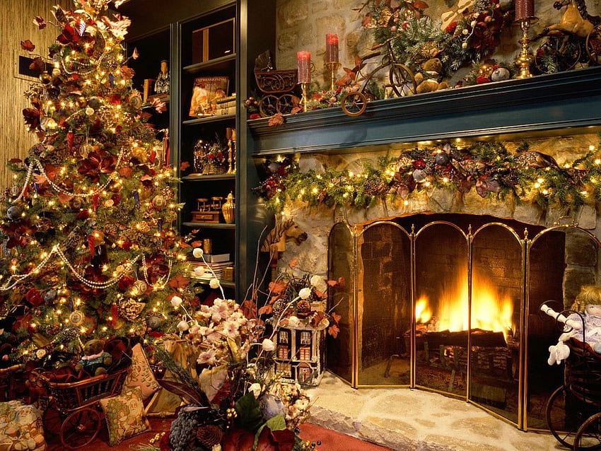 休日、新年、モミの木、クリスマス、クリスマス 高画質の壁紙