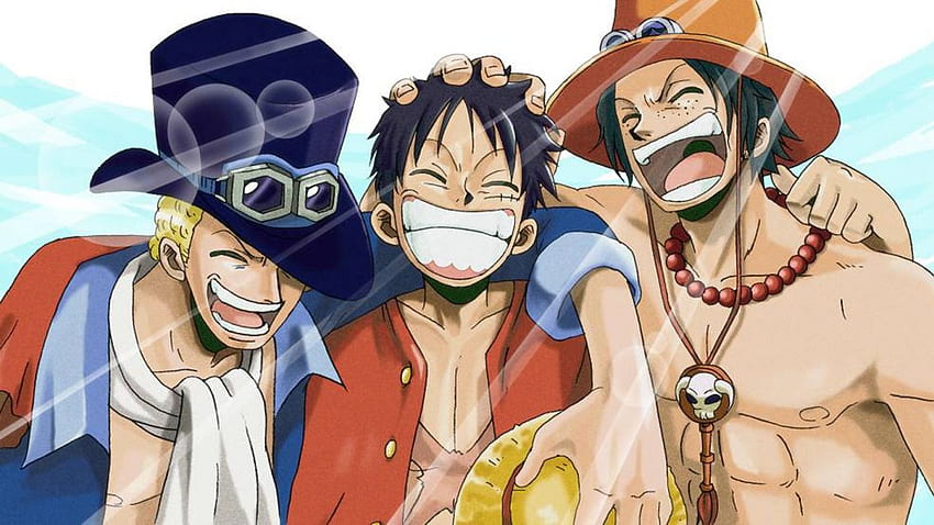 Original anime series group one piece luffy ace sabo ne piece smile friends . HD wallpaper