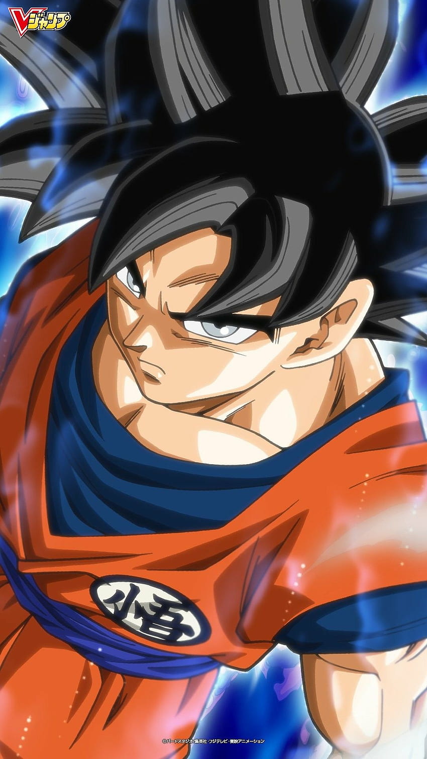 V Jump Официален Ultra Instinct Goku!. DBZ S, Goku UI HD тапет за телефон