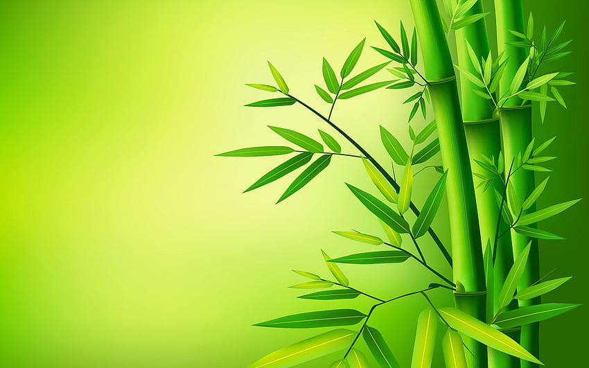 бамбукови пръчки, макро, бамбукови пръчици, 3D изкуство, зелен бамбук, бамбукови бастуни, фон с бамбук, бамбук за с разделителна способност. Високо качество HD тапет