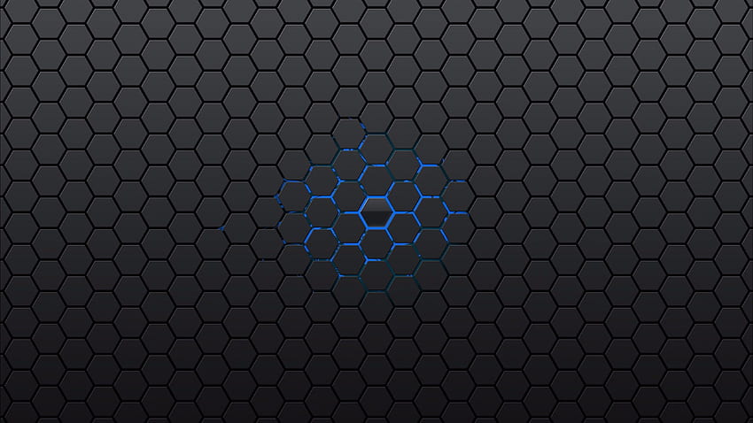 Résumé noir et bleu. . Hexagone, nid d'abeille, abstrait, bleu gris noir abstrait Fond d'écran HD