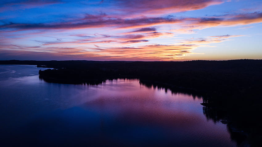 Natur, Wasser, Flüsse, Sonnenuntergang, Himmel, Abend HD-Hintergrundbild