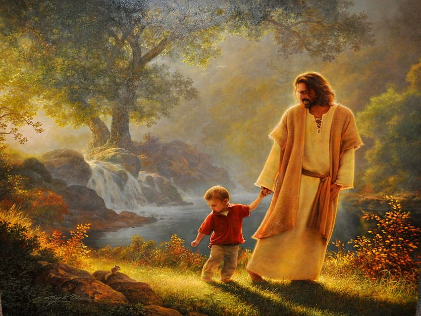 Walk together!, god, religion, child, jesus christ, christianity HD wallpaper