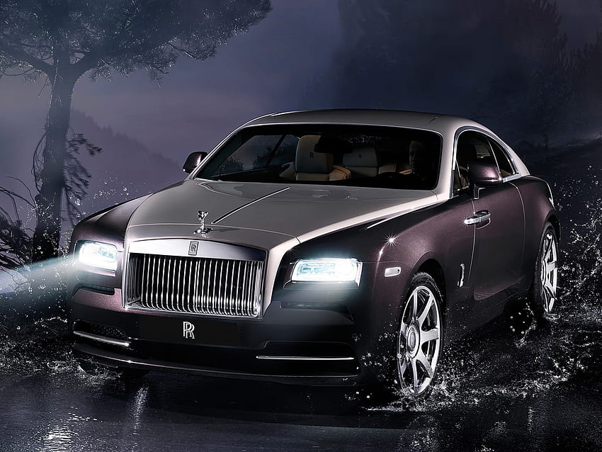 Malam, Rolls-Royce, Mobil, Tampilan Depan, Wraith, Rolls-Royce Wraith 2013 Wallpaper HD